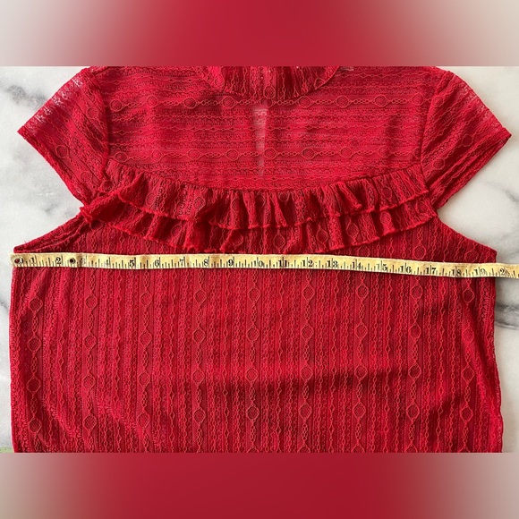 Women’s Red Lace Top Perfect for Valentine’s Day - Picture 12 of 13